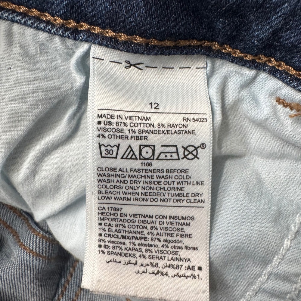 Old Navy Rockstar Super Skinny Mid Rise Distressed Jeans Medium Wash Womens 12 - Picture 5 of 11